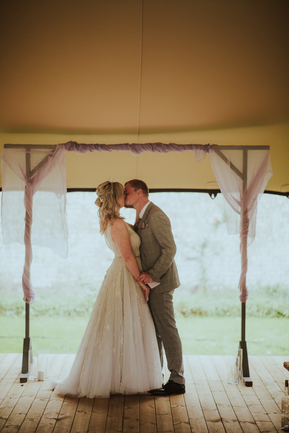 Starry Wedding Steven Haddock Photographer Ceremony Arch Drapes Tipi