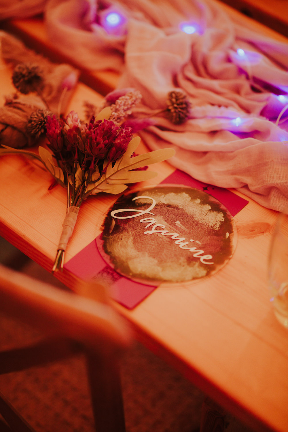 Starry Wedding Steven Haddock Photographer Moon Place Name Flowers Lilac Decor Runner