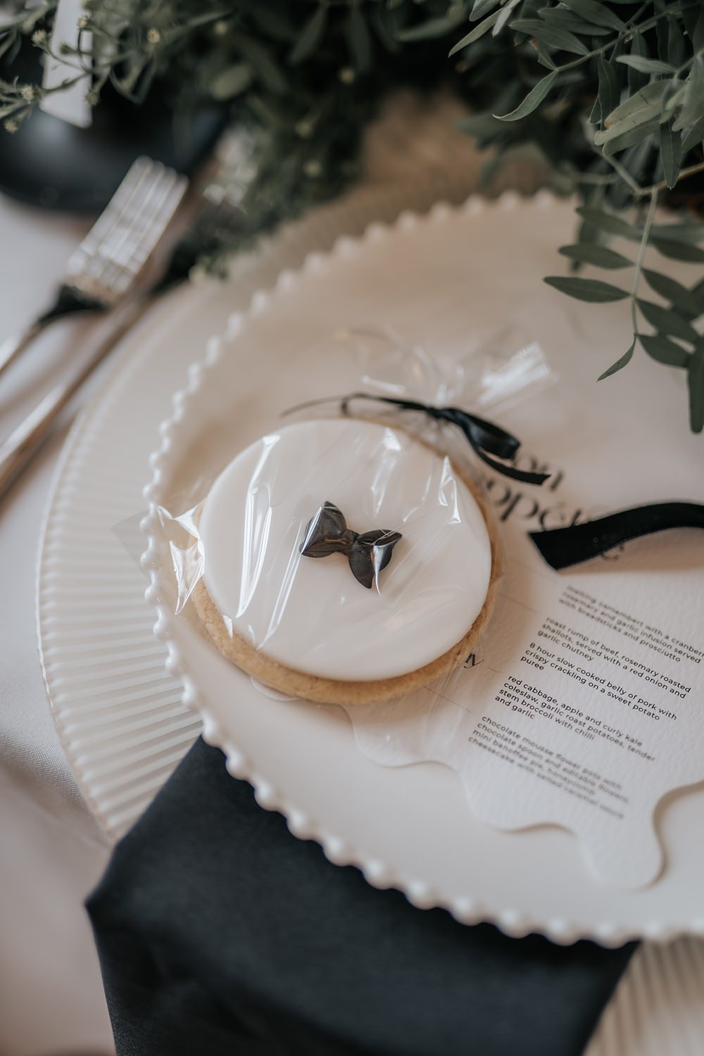 Chic Monochrome Wedding Inspiration Emma Collyer Photography Biscuit Cookie Favour