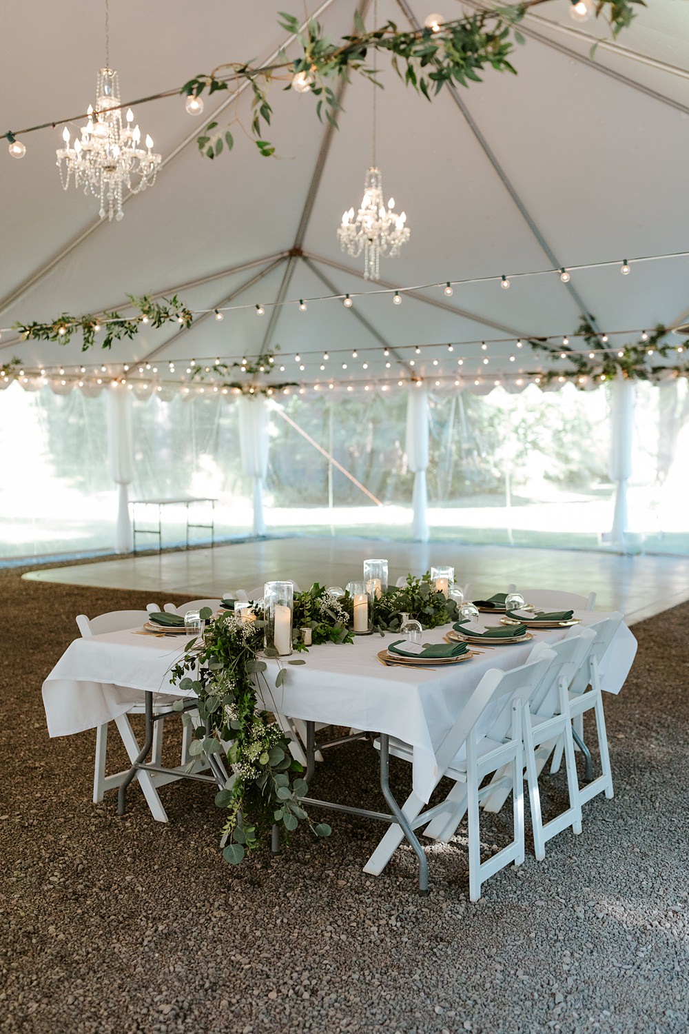 Fern Acres Forks Wedding Brianna Parks Photography Marquee Tent Reception Greenery Fairy Lights