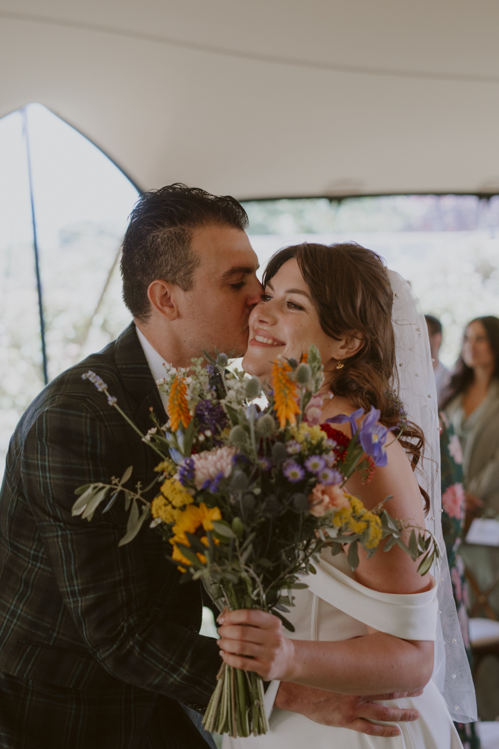 Highden Estate Wedding Sasha Weddings Wildflower Colourful Bouquet