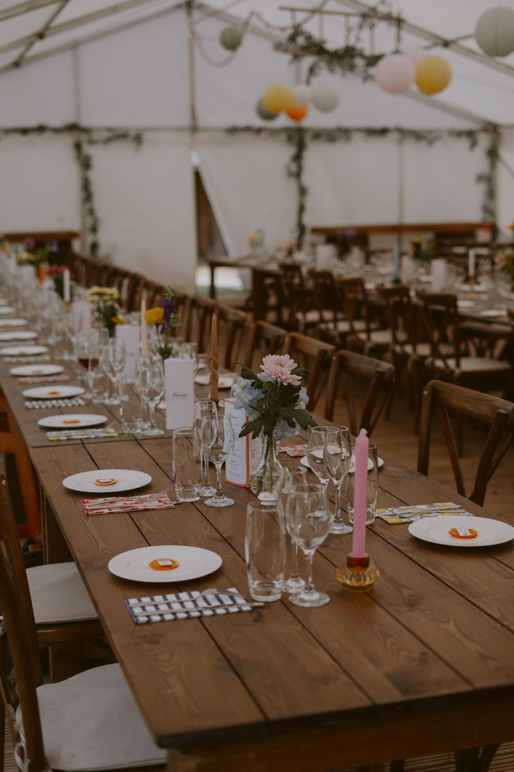 Highden Estate Wedding Sasha Weddings Long Wooden Table Decor Candles Flowers