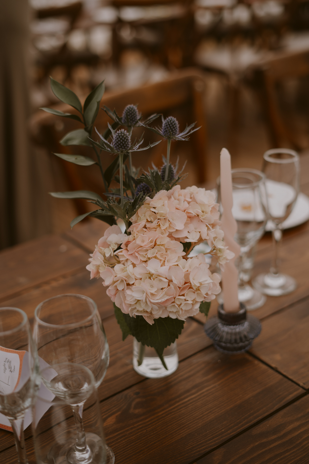Highden Estate Wedding Sasha Weddings Centrepiece Flowers Colourful Candles