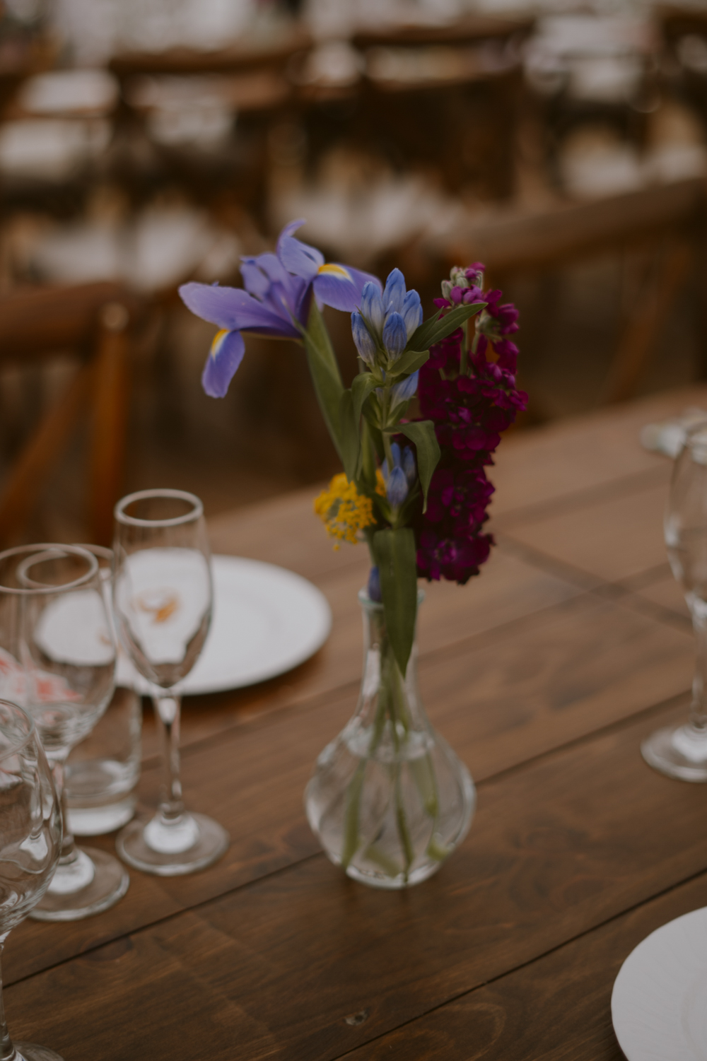 Highden Estate Wedding Sasha Weddings Centrepiece Flowers Colourful Candles