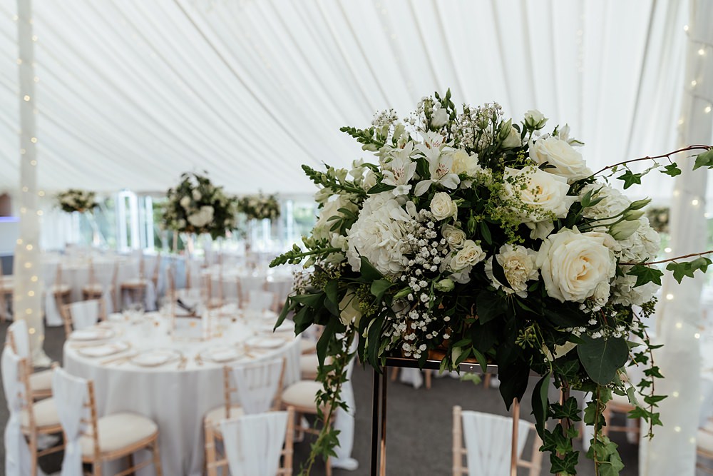 Longstowe Hall Wedding By Emma Olivia Photography Tall Flwoer Arrangement