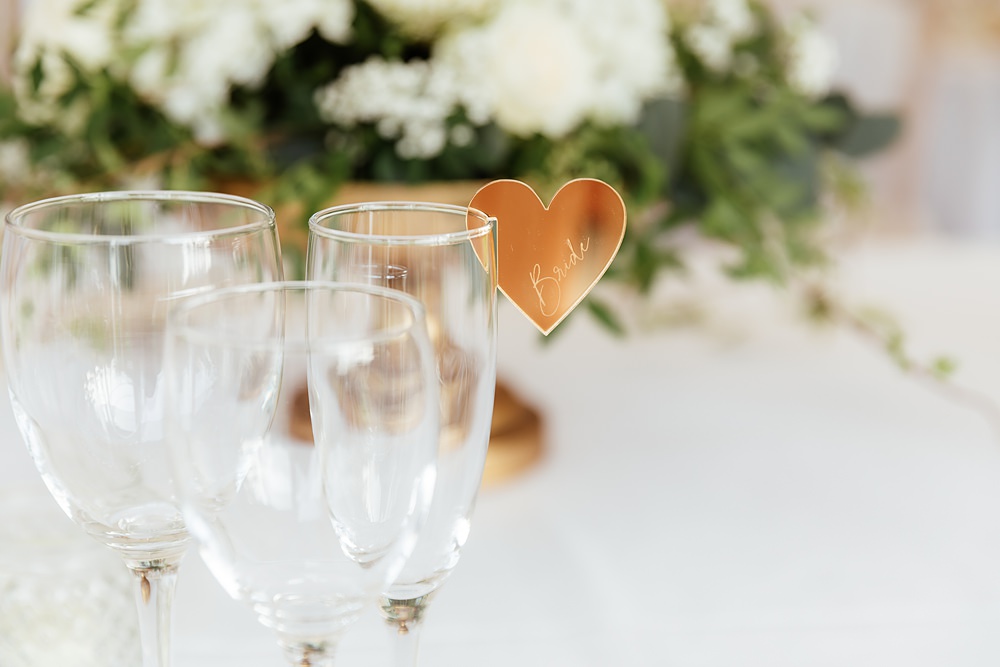 Longstowe Hall Wedding By Emma Olivia Photography Metal Heart Place Name Glass
