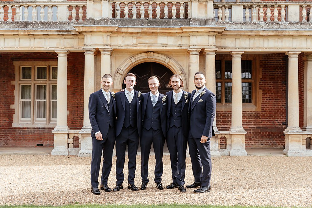 Longstowe Hall Wedding By Emma Olivia Photography Groom Groomsmen Navy Suits