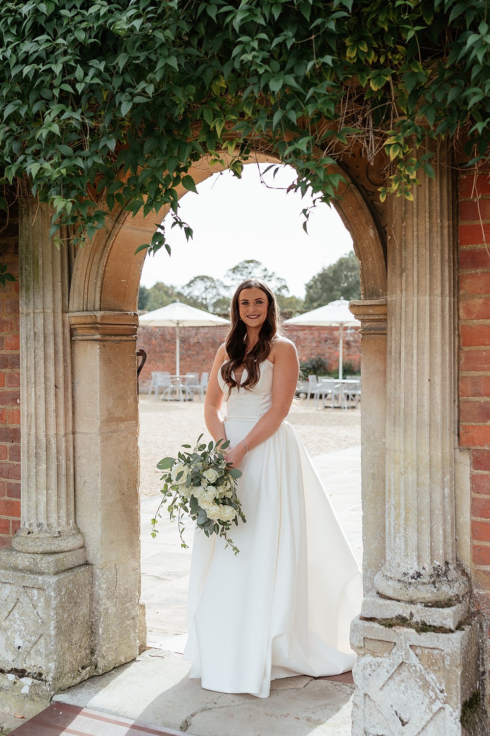 Longstowe Hall Wedding By Emma Olivia Photography Strapless Gown Bride Train