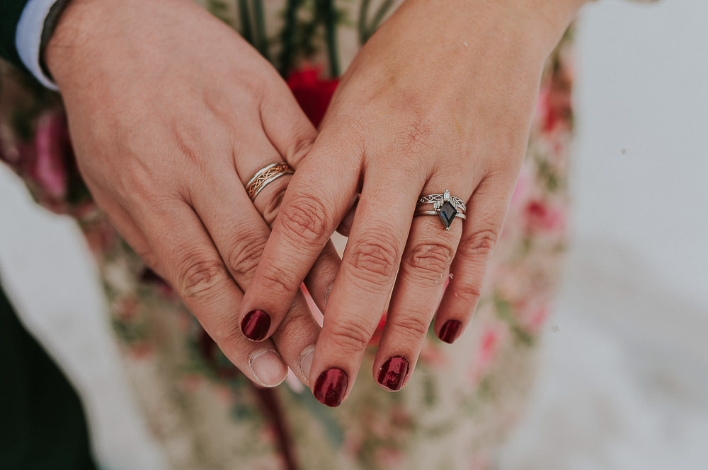 Northern Lights Elopement TS Foto Design Bride Groom Nails Rings