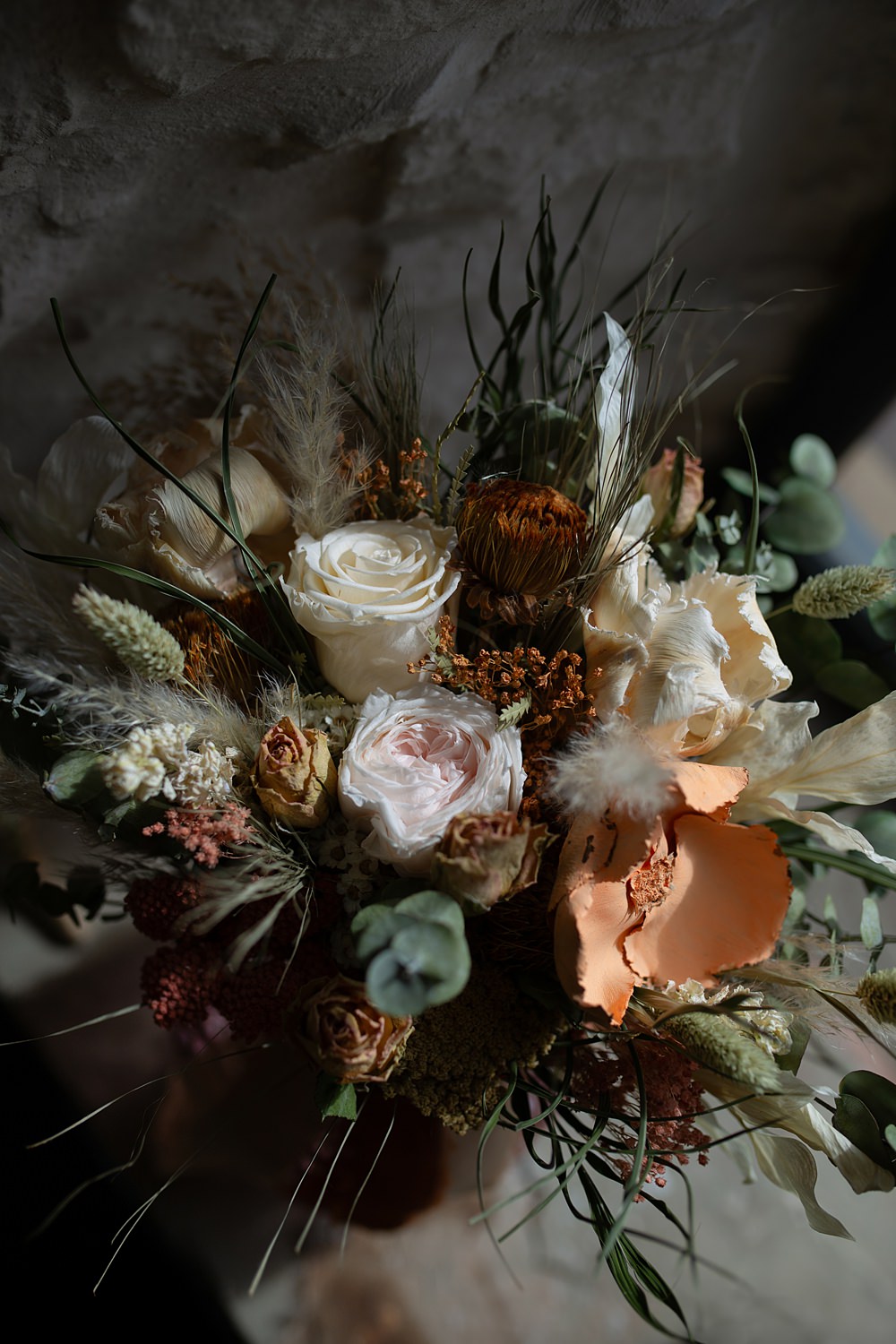 Roller Disco Wedding Ideas Heather Winstanley Photography Bouquet Flowers Bride Autumn Orange Blush