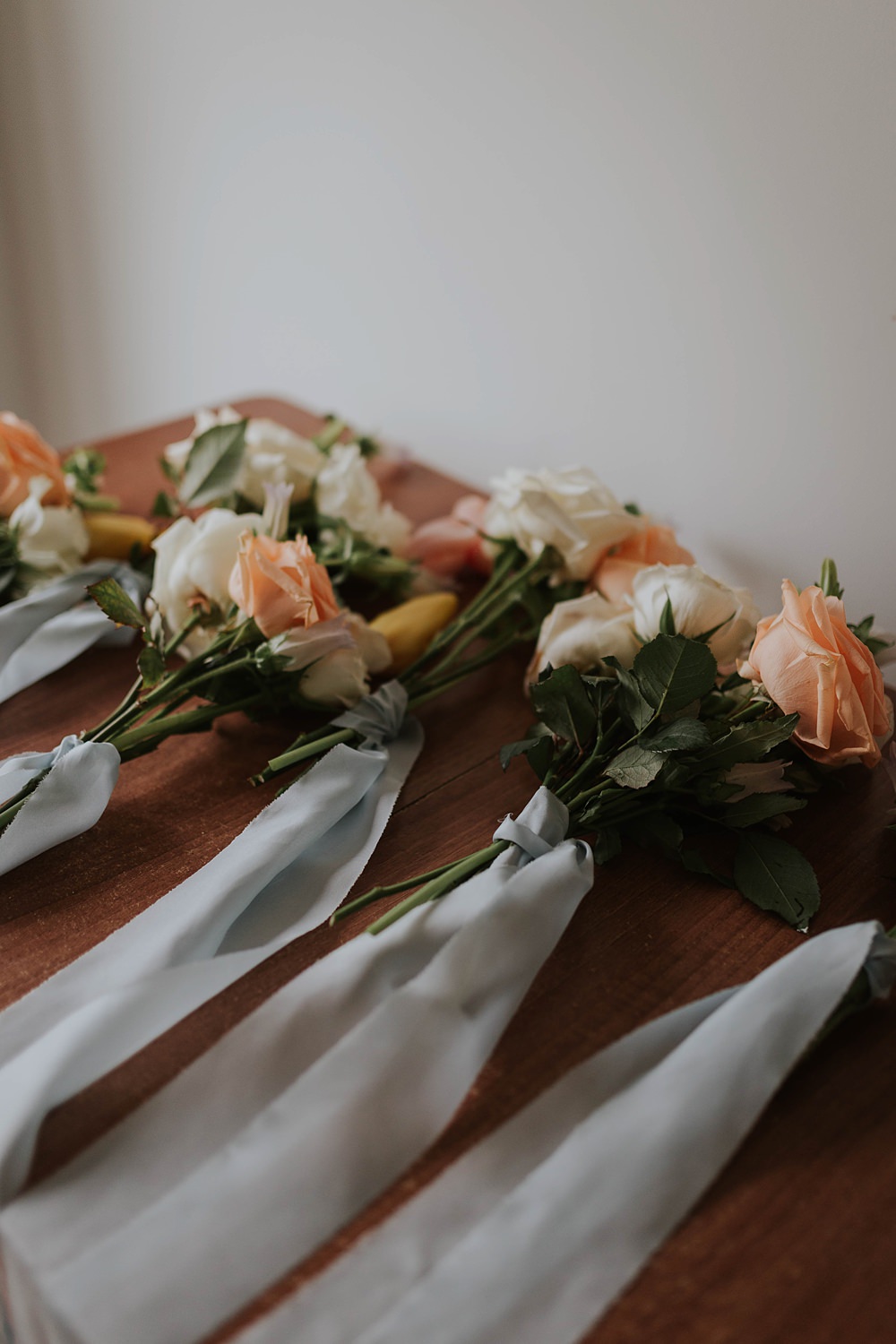 The Hackney Co Wedding Grace Pham Photography Bride Bridesmaid Bouquets Peach Cream Spring