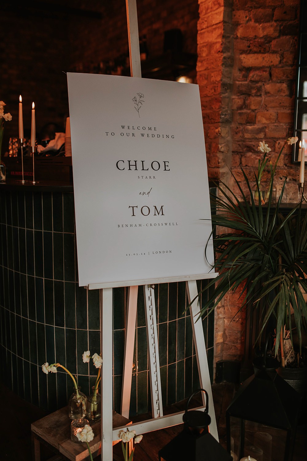 The Hackney Co Wedding Grace Pham Photography Welcome Sign Simple Modern
