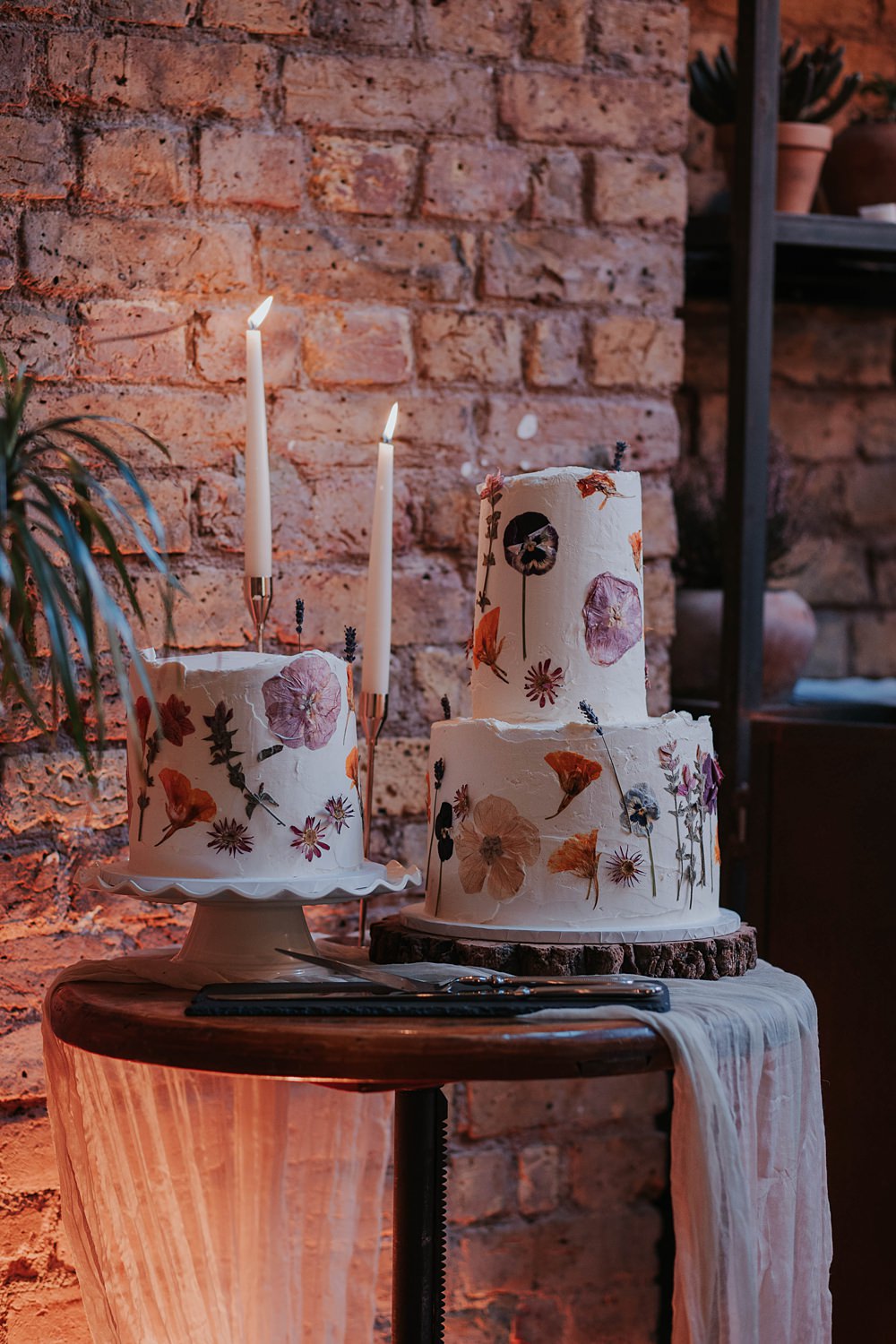 The Hackney Co Wedding Grace Pham Photography Flower Petal Cakes Table