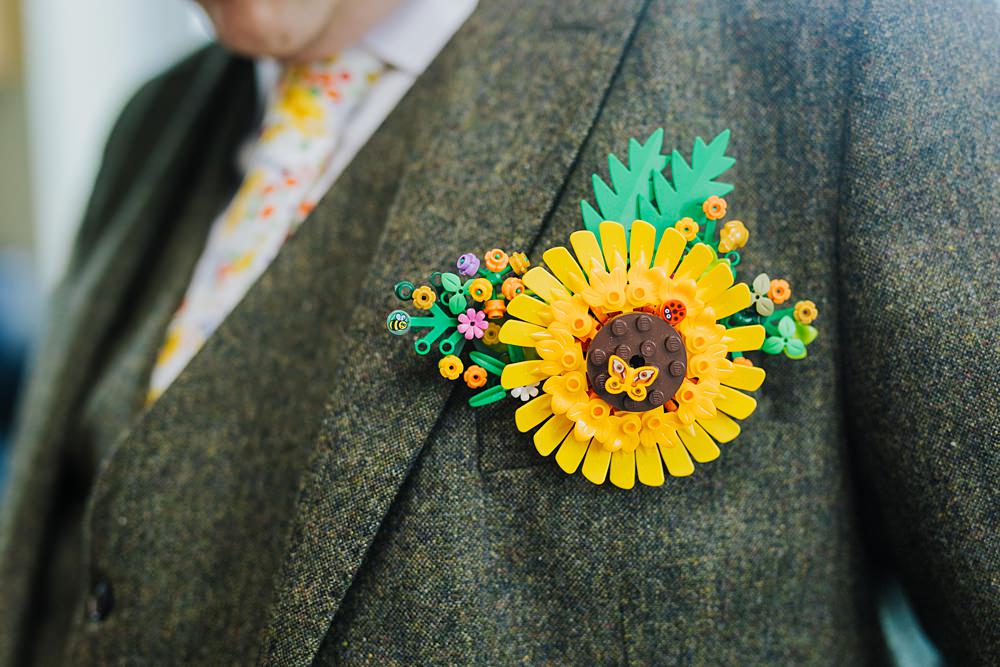 Colourful DIY Tipi Garden Wedding Lily North Photography Paper Flower Buttonhole