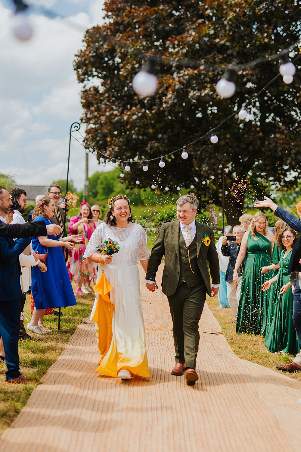Colourful DIY Tipi Garden Wedding Lily North Photography Confetti Throw