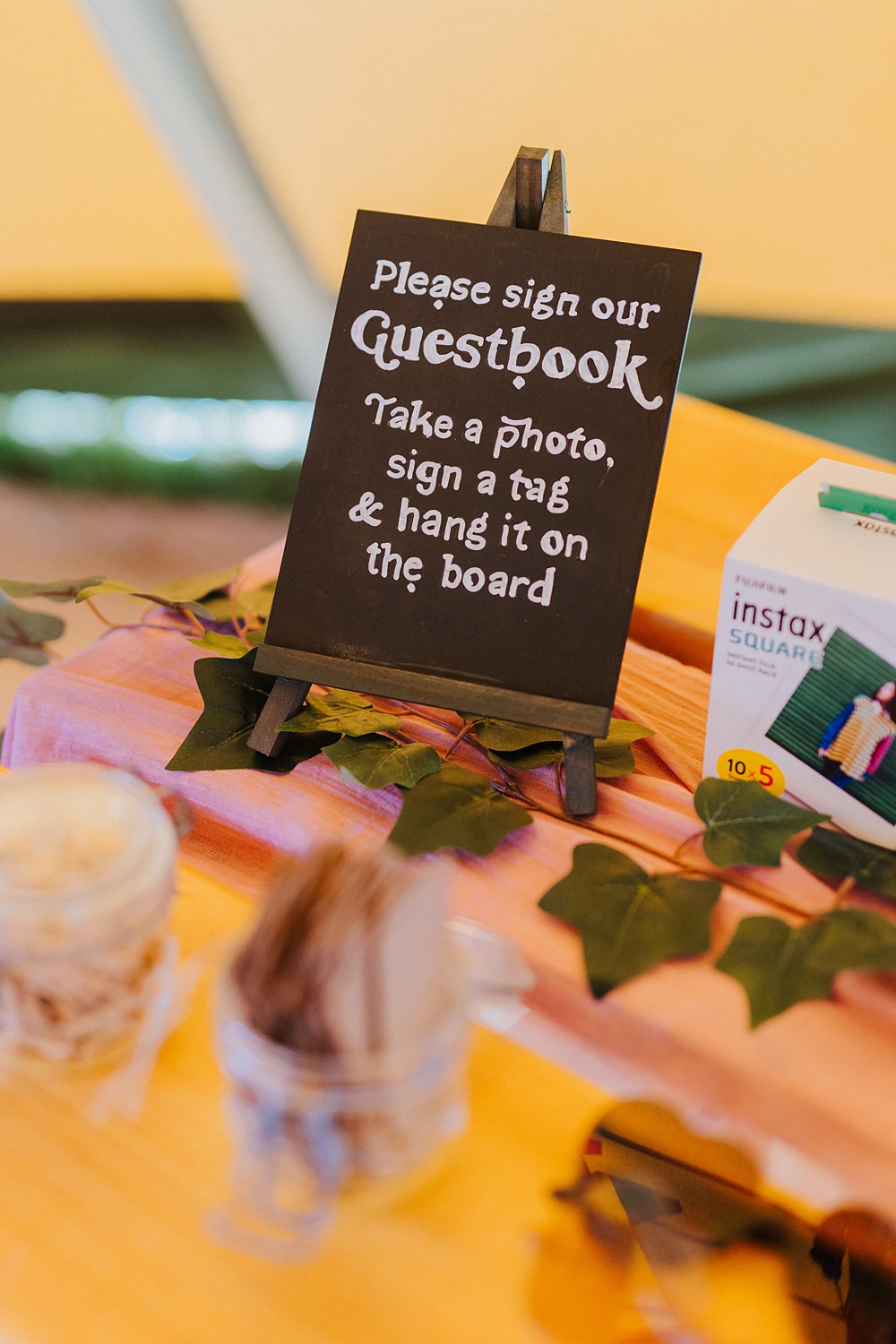 Colourful DIY Tipi Garden Wedding Lily North Photography Guest Book Instant Camera