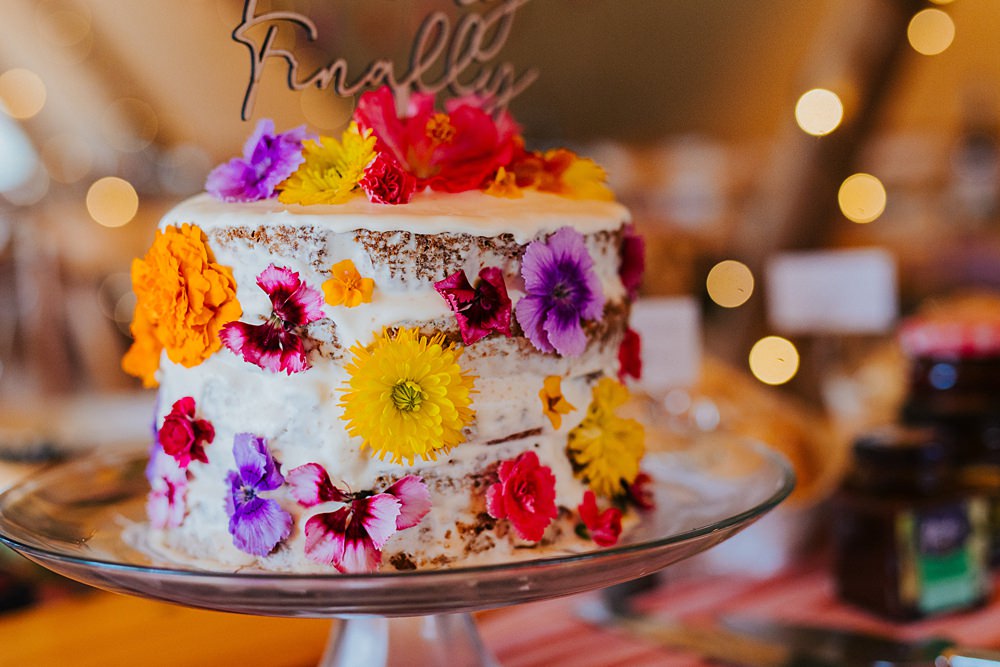 Petal Flower Cake Colourful DIY Tipi Garden Wedding Lily North Photography