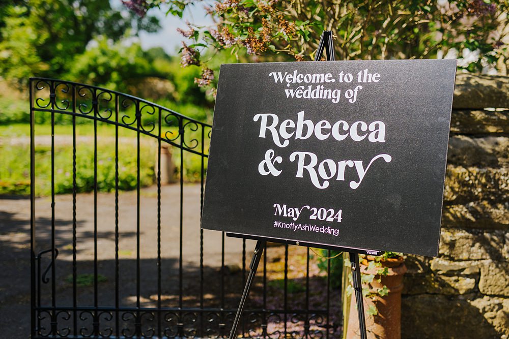 Colourful DIY Tipi Garden Wedding Lily North Photography Monochrome Welcome Sign