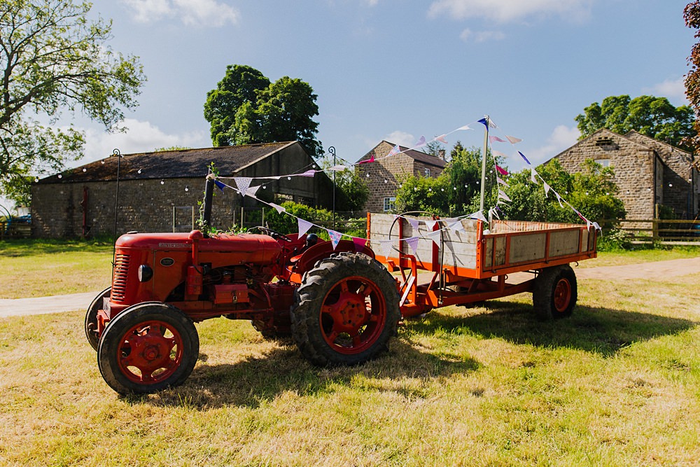 Colourful DIY Tipi Garden Wedding Lily North Photography Tractor Transport