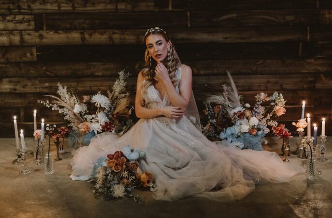 Cool Tone Celestial Wedding Ideas Hannah Richards Photography