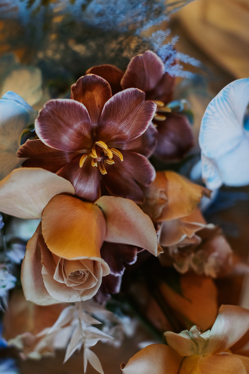 Cool Tone Celestial Wedding Ideas Hannah Richards Photography Flowers Peach Blue Red