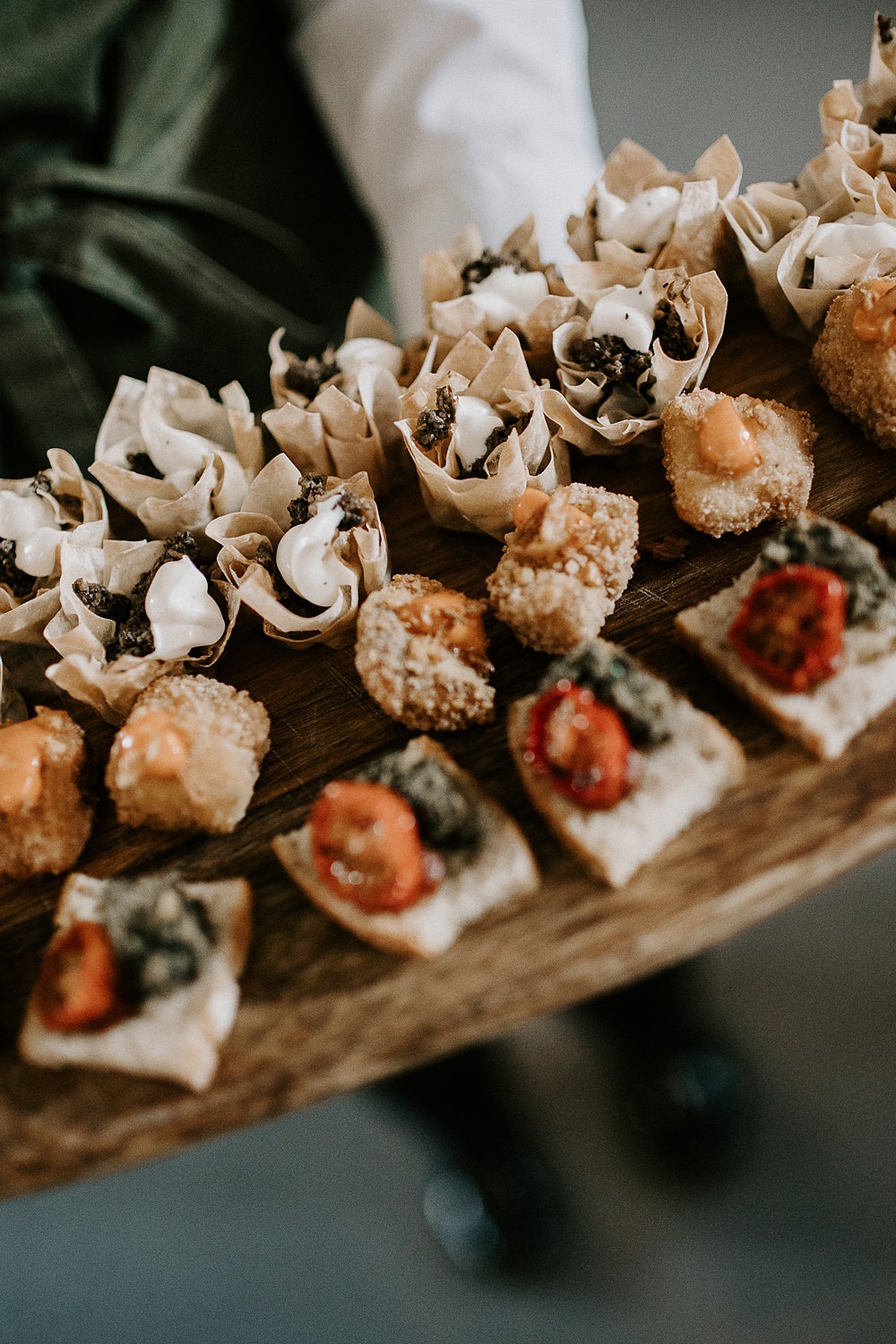 Industrial Spring Wedding Mirl & Co Canapes Food