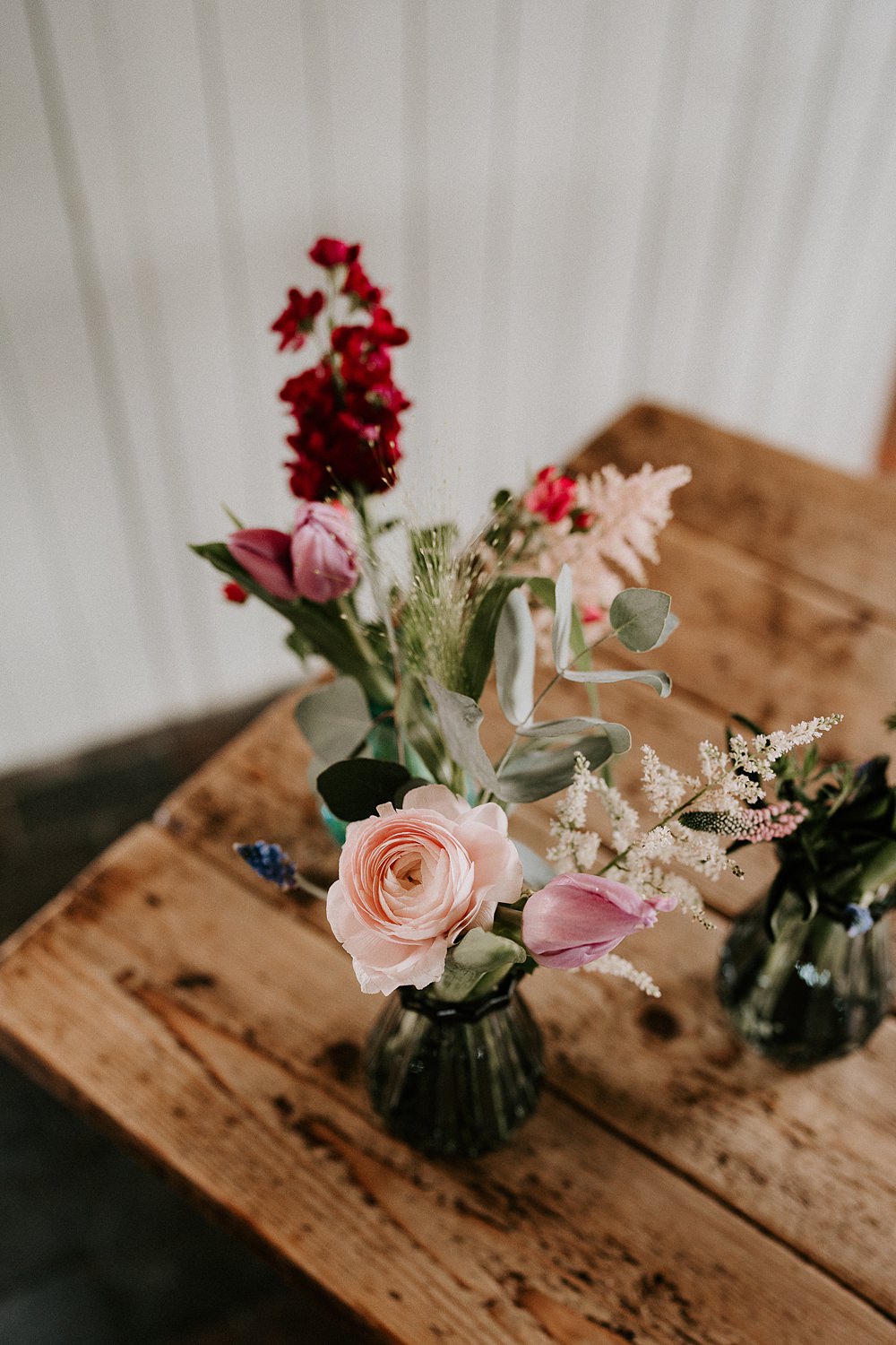 Industrial Spring Wedding Mirl & Co Flowers Vase Pink Red
