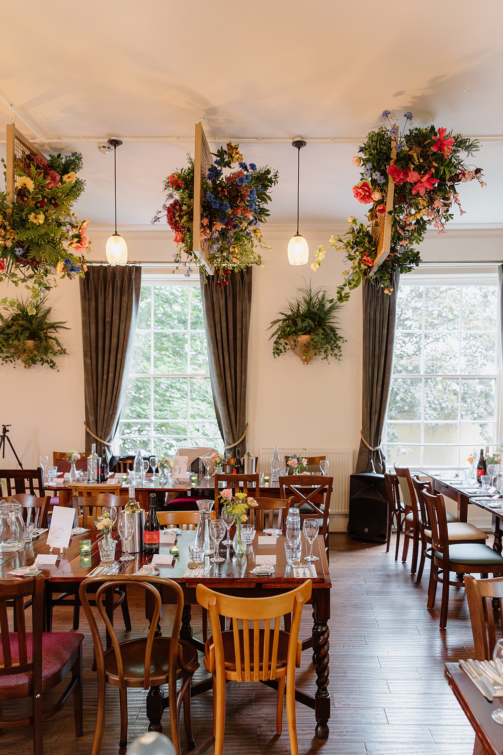Prince Albert Camden Wedding Heather Sham Photography Ceiling Flowers Installation