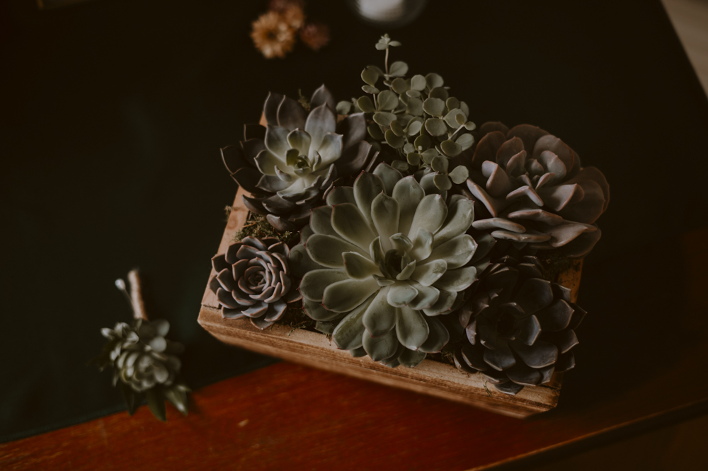 Slindon House Wedding Sasha Weddings Table Centrepiece Wooden Box Succulents