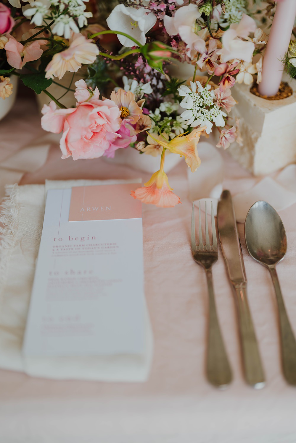 Spring Cotswolds Wedding Ideas Mei Lou Photography Place Setting Menu Card Napkin