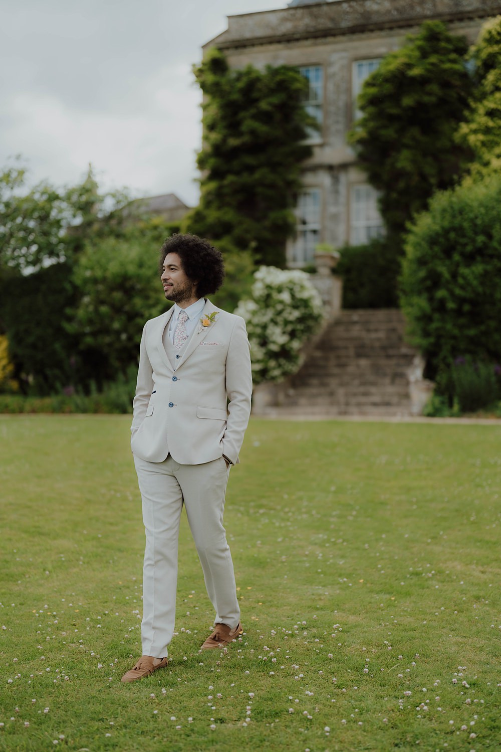 Spring Cotswolds Wedding Ideas Mei Lou Photography Beige Suit Pattern Tie Groom