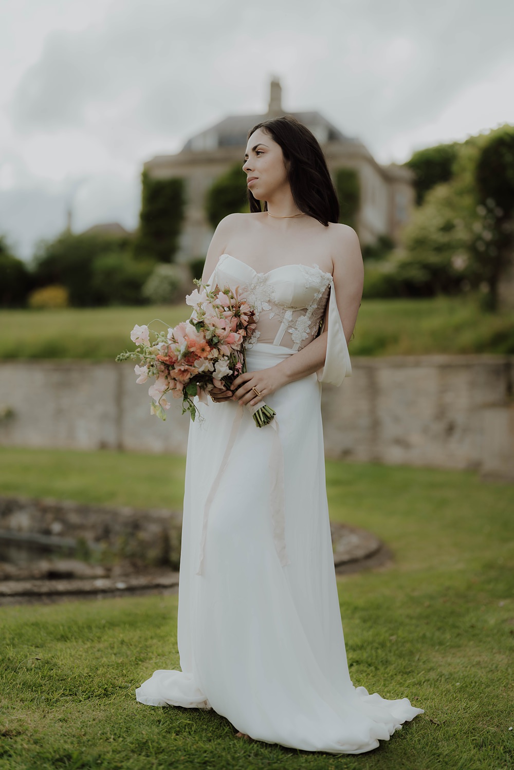 Spring Cotswolds Wedding Ideas Mei Lou Photography Off Shoulder Gown Bride