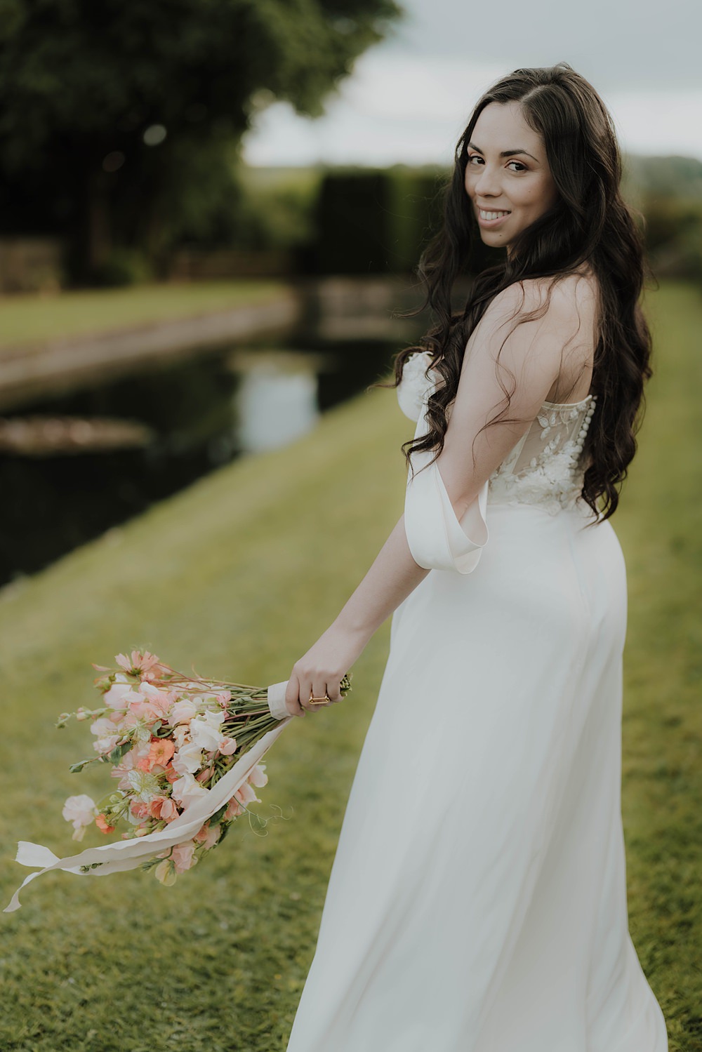 Spring Cotswolds Wedding Ideas Mei Lou Photography Off Shoulder Gown Bride