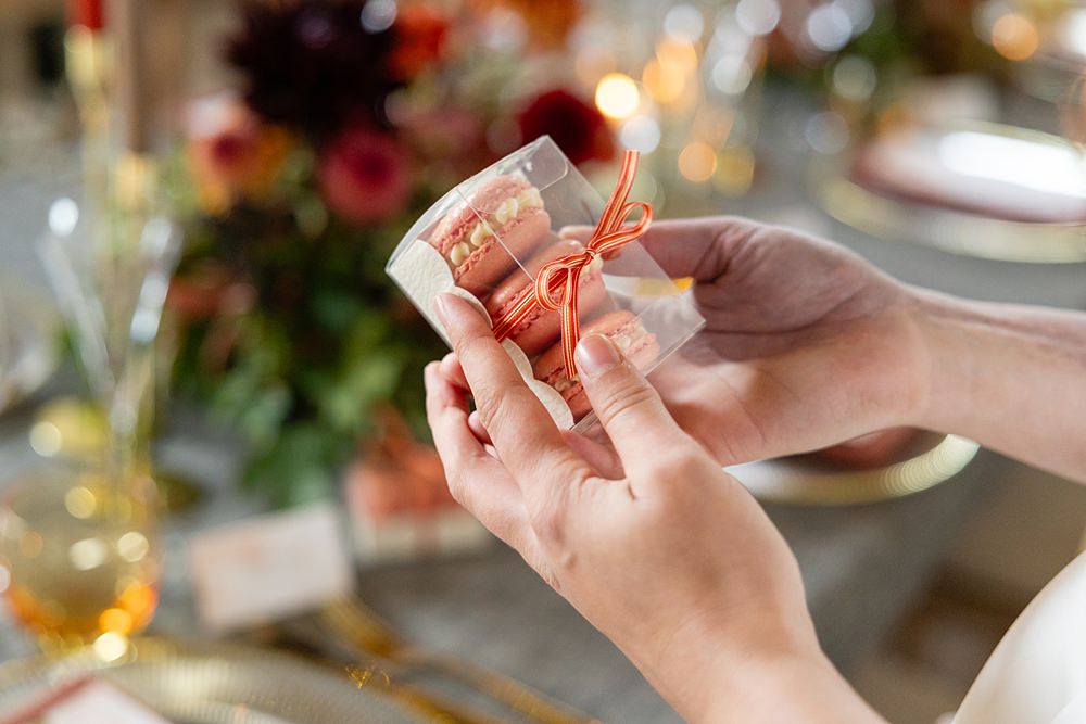 The Courtyard Venue Wedding Ideas Nicki Jones Photography Macaron Favour Box