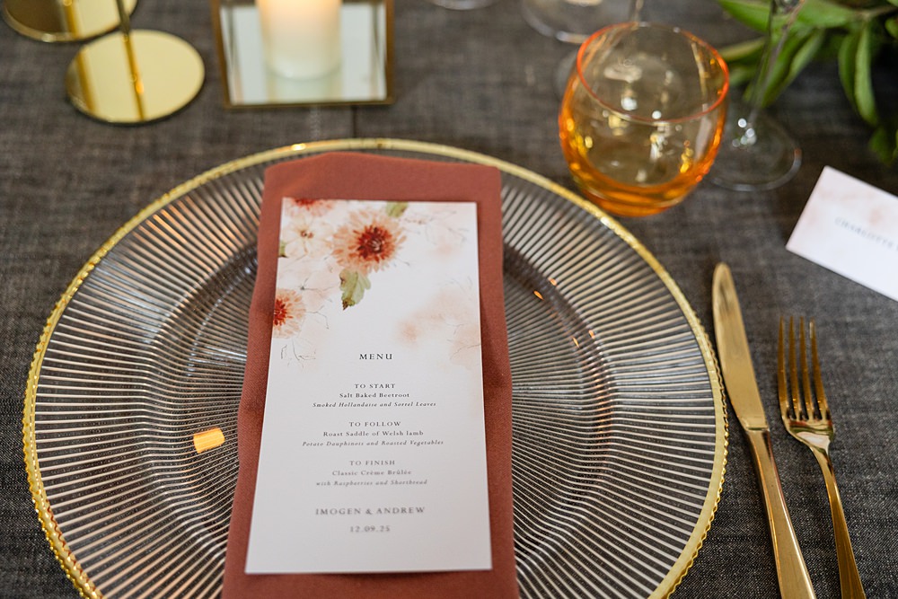 The Courtyard Venue Wedding Ideas Nicki Jones Photography Place Setting Menu Card