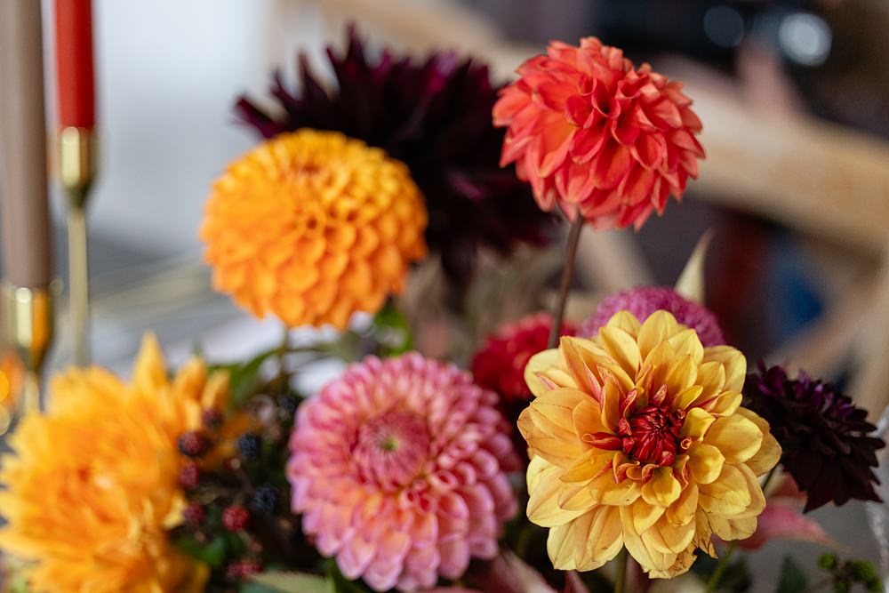 The Courtyard Venue Wedding Ideas Nicki Jones Photography Dahlias Autumn Flowers