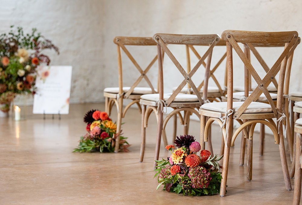 The Courtyard Venue Wedding Ideas Nicki Jones Photography Ceremony Floor Flower Arrangement Aisle