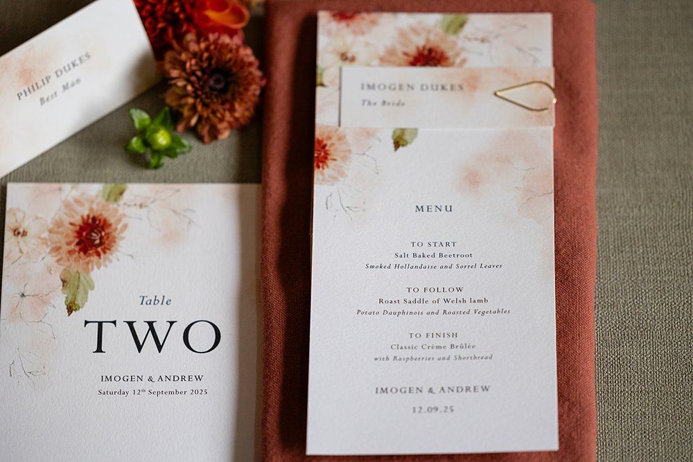 The Courtyard Venue Wedding Ideas Nicki Jones Photography Menu Card
