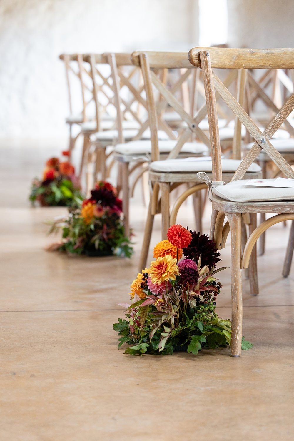 The Courtyard Venue Wedding Ideas Nicki Jones Photography Ceremony Floor Flower Arrangement Aisle