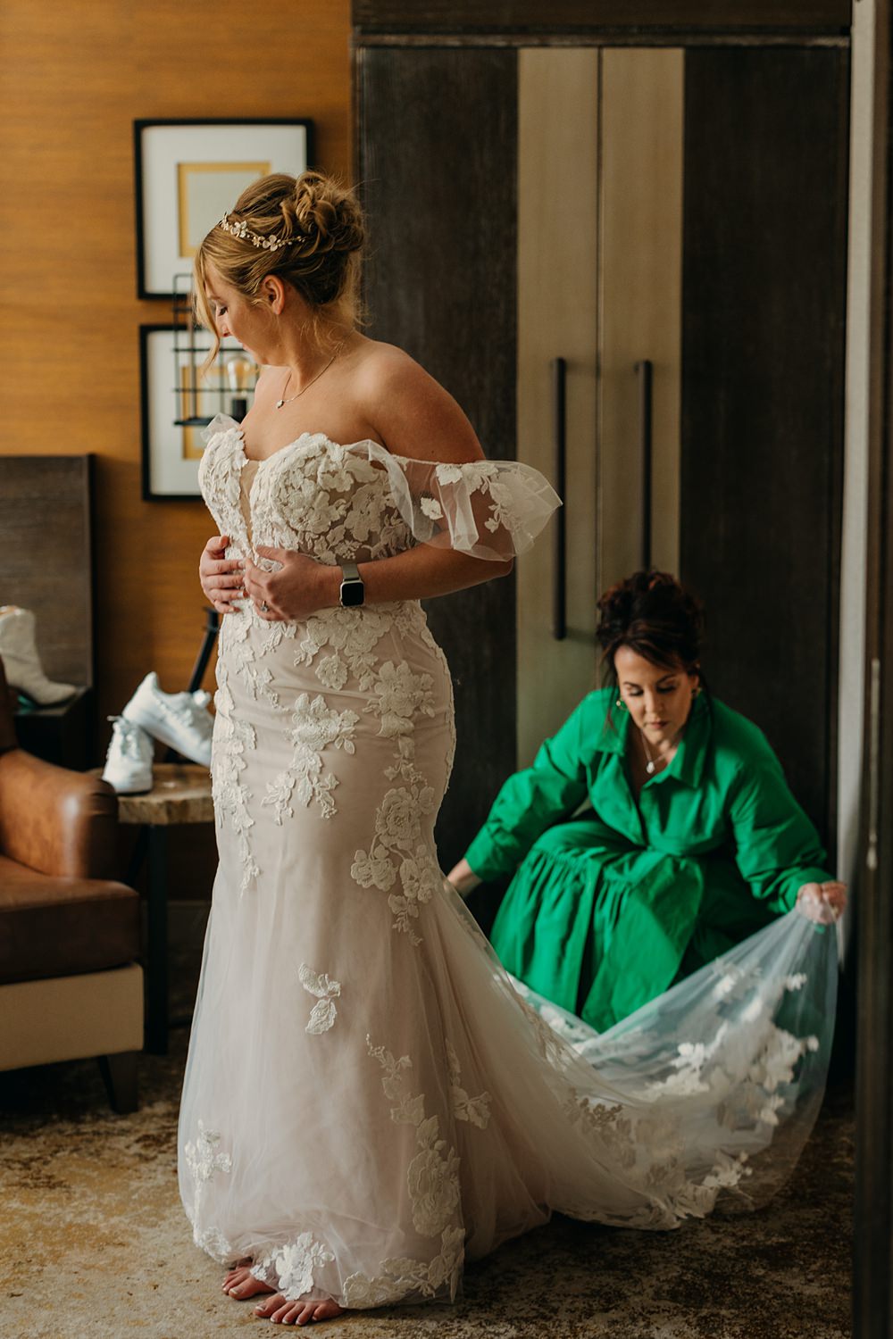 The Red Earth Venue Wedding Adventure and Vow Lace Tulle Gown Bride