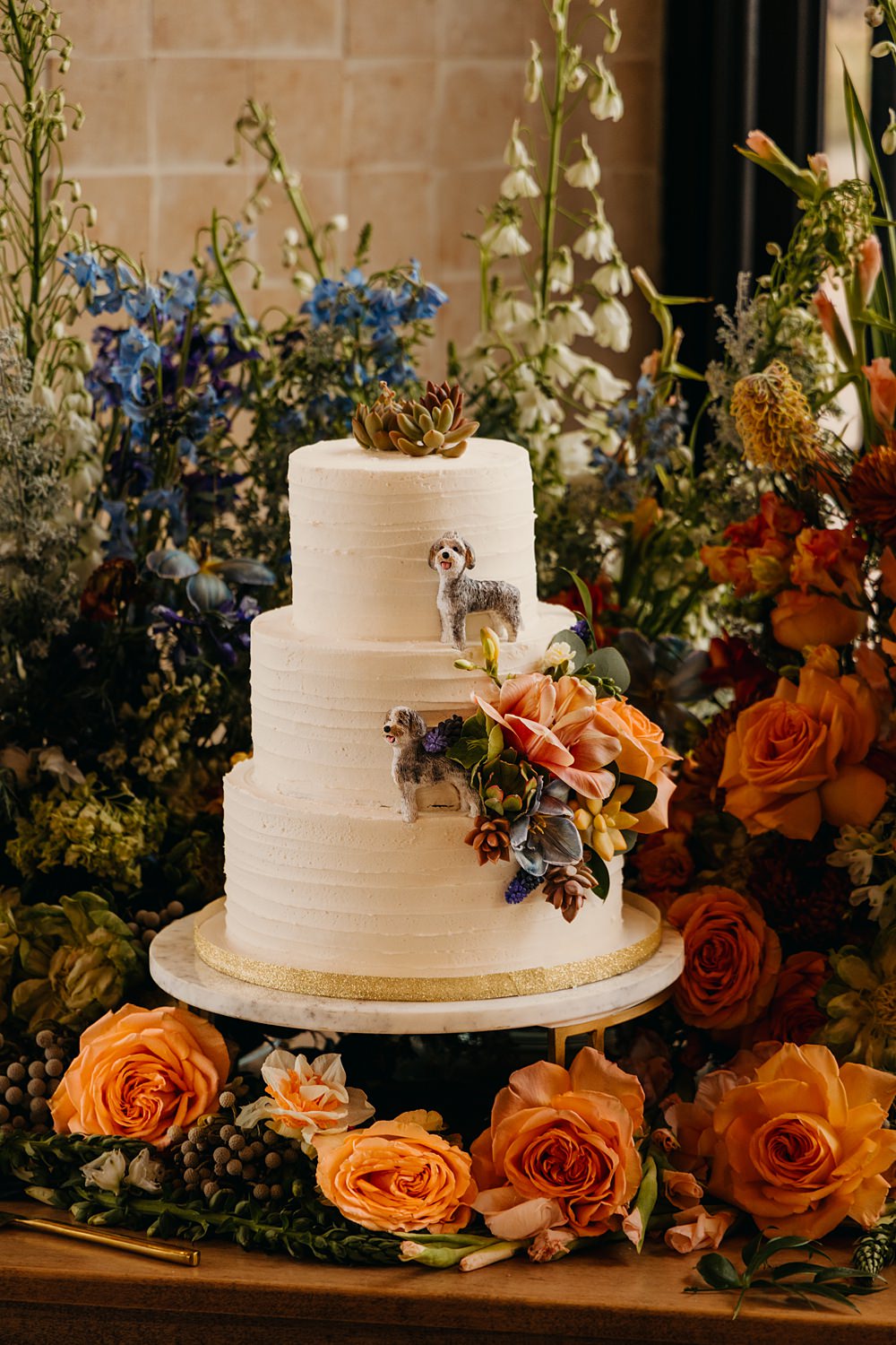 The Red Earth Venue Wedding Adventure and Vow 3 Tier White Cake Flowers