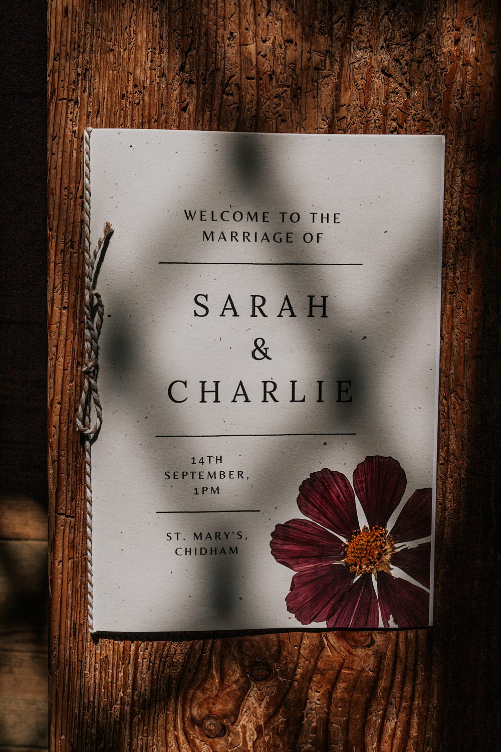 Chidham Barn Wedding Lucy Davis Photography Order Of Service Booklet