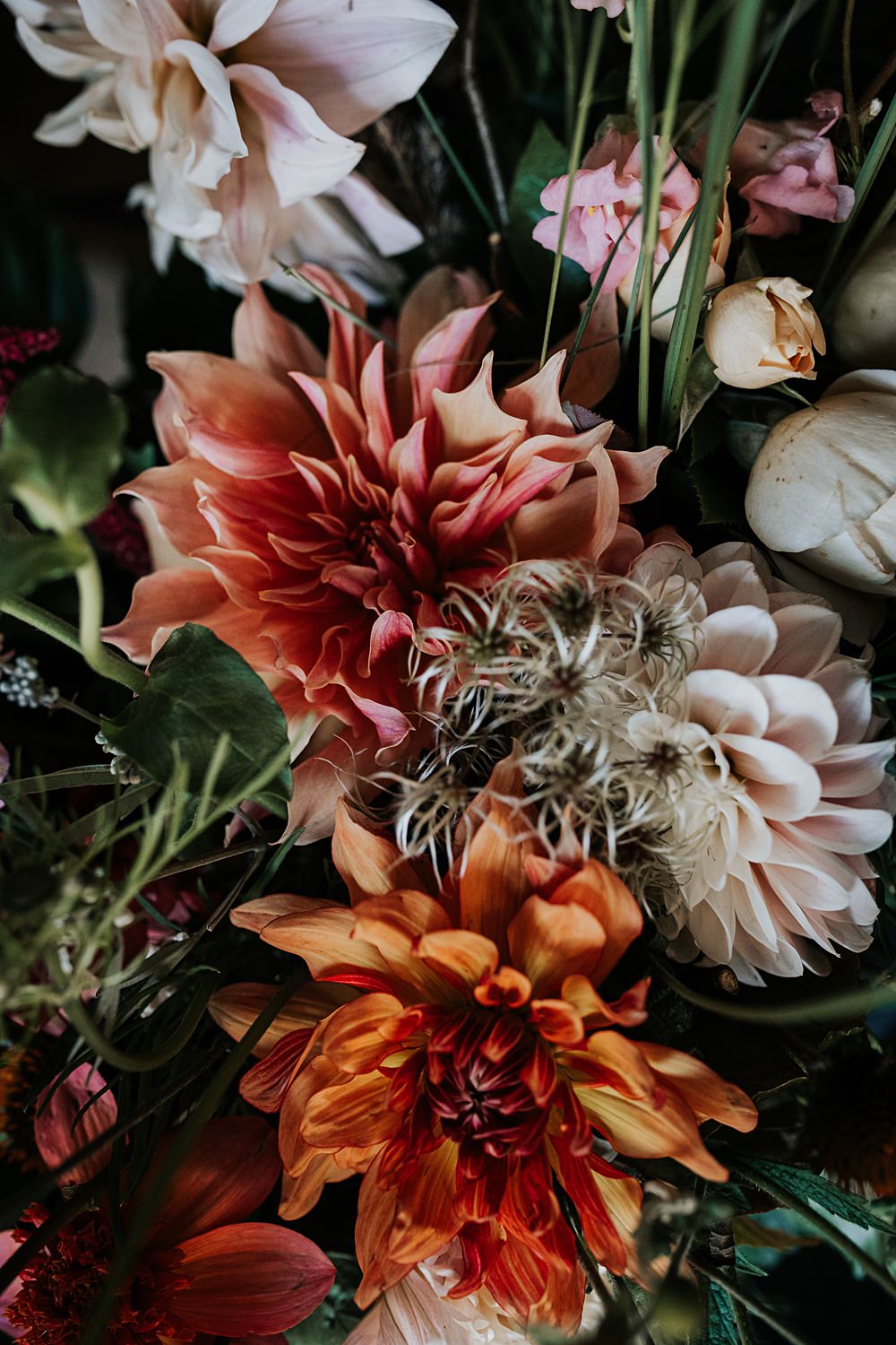 Chidham Barn Wedding Lucy Davis Photography Autumn Flowers Dahlias