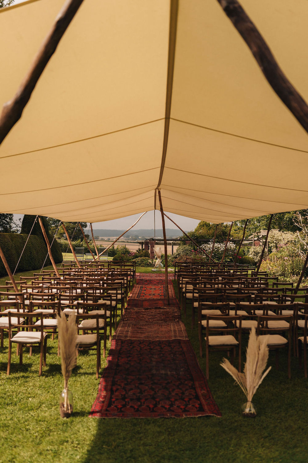Disco Boho Wedding The Chamberlins Stretch Tent Ceremony