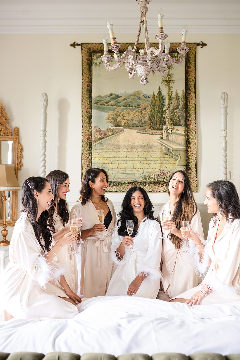 Fawsley Hall Wedding Sky Photography Bride Bridesmaids Robes Prep