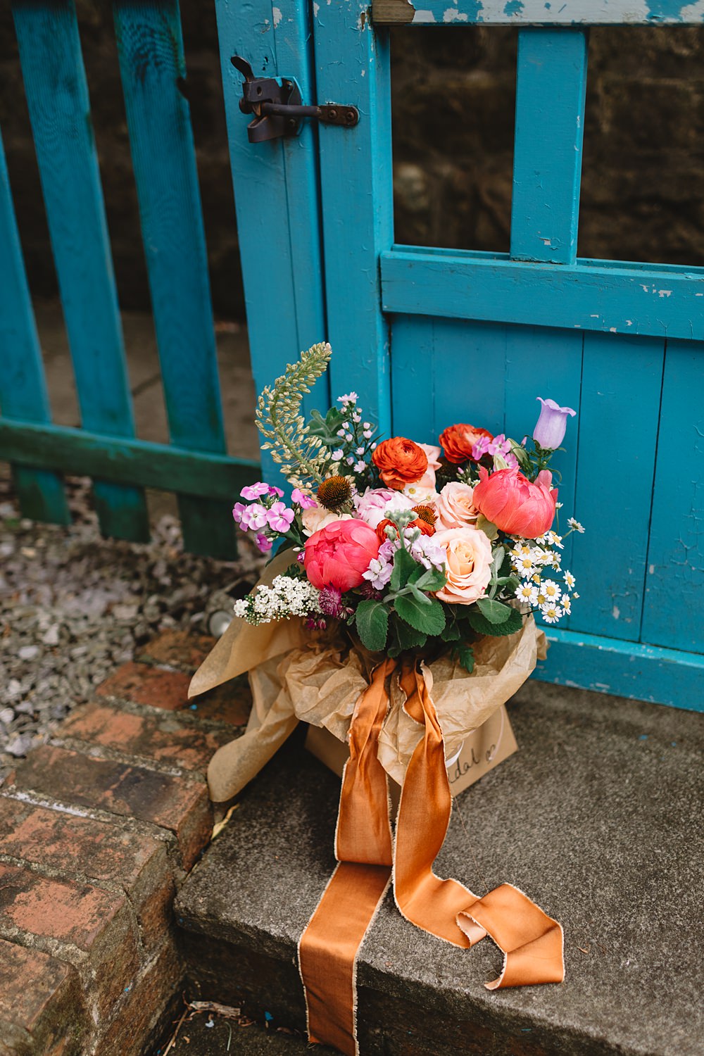 Headrow House Wedding Louise Barry Photographer Colourful Bouquet Flowers Pink Lilac