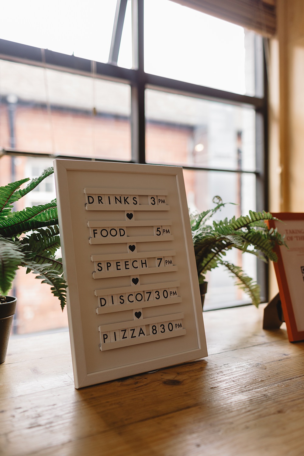 Headrow House Wedding Louise Barry Photographer Timings Order Day Sign