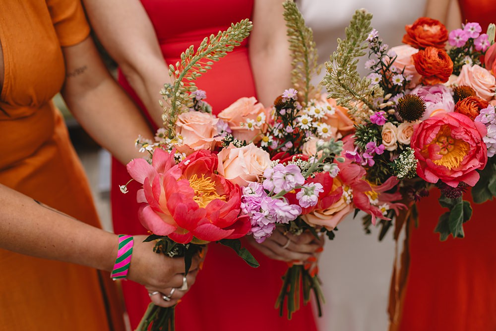 Headrow House Wedding Louise Barry Photographer Colourful Bouquet Flowers Pink Lilac