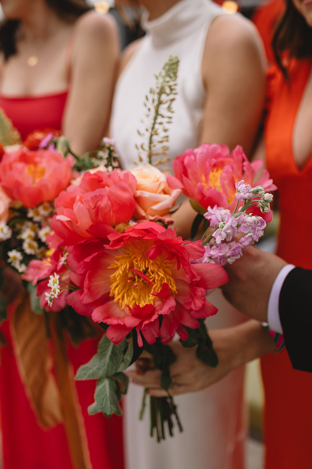 Headrow House Wedding Louise Barry Photographer Colourful Bouquet Flowers Pink Lilac