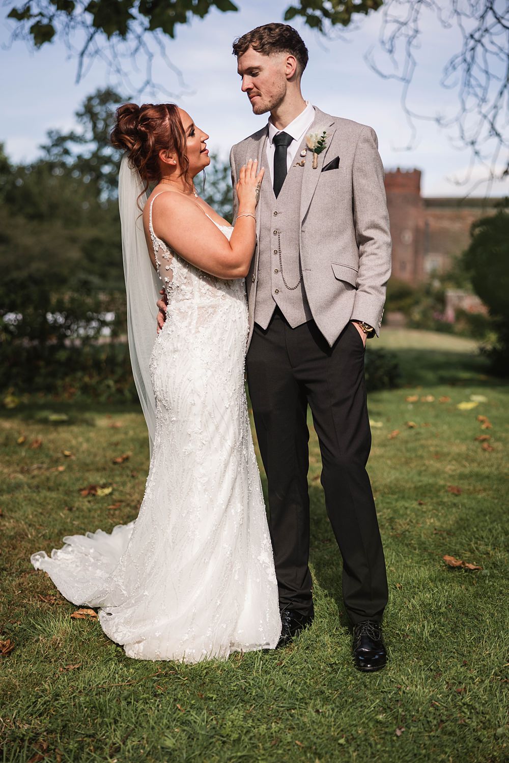 Magical Autumn Wedding Fabio Photography Groom Grey Jacket Black Chinos
